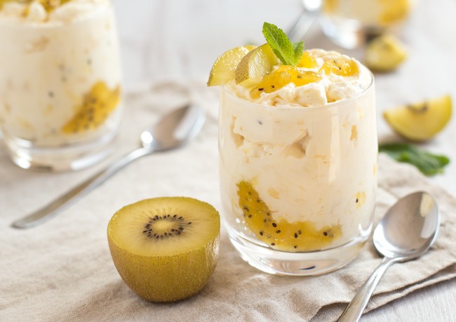 5 ingredient golden kiwi lemon posset