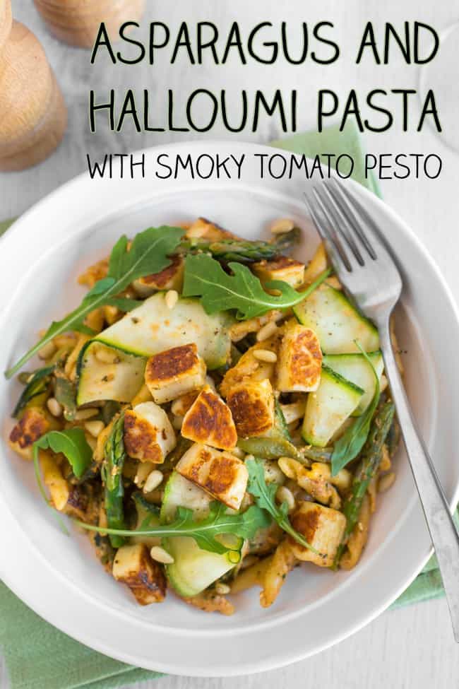 Asparagus and halloumi pasta
