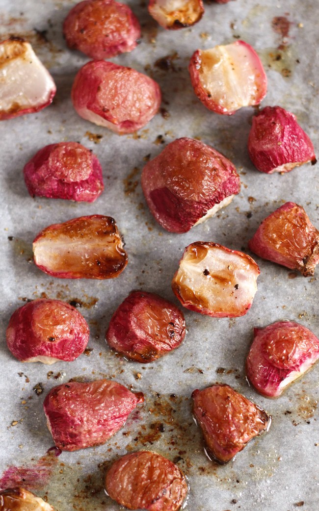 Butter roasted radishes