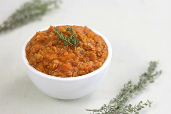 Butternut squash and red lentil stew