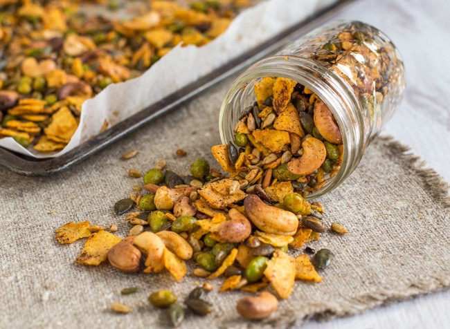 Cajun spiced savoury trail mix