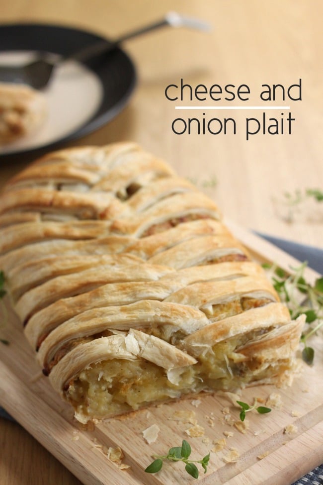 Cheese and onion plait - making the plait is so much easier than it looks! A great veggie option for Christmas Day