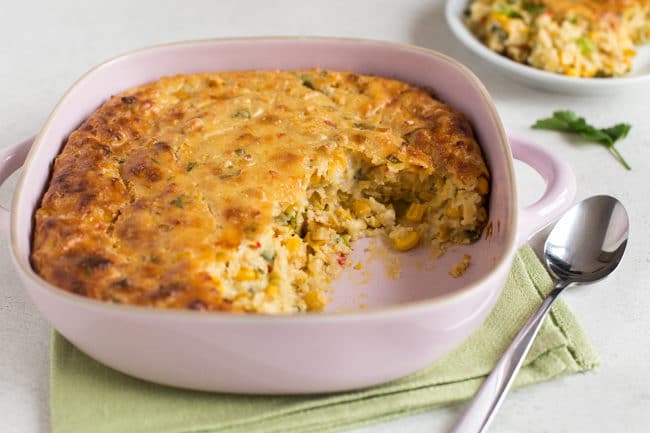 Cheesy sweetcorn pudding - the perfect casserole for Thanksgiving!