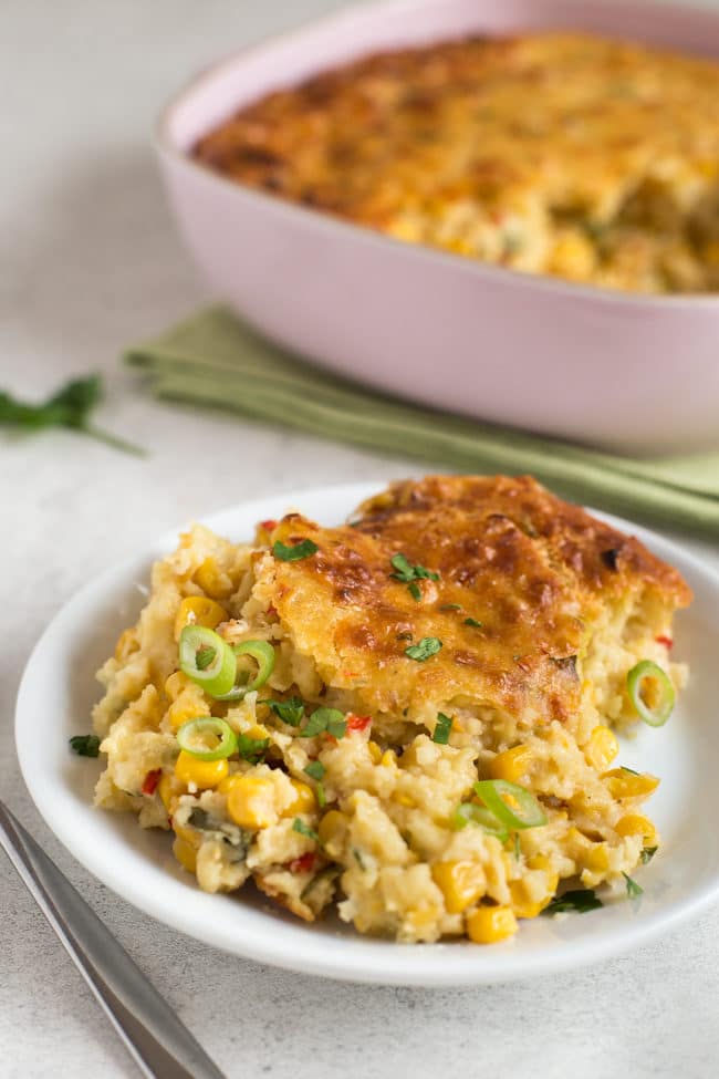 Cheesy sweetcorn pudding - the perfect casserole for Thanksgiving!