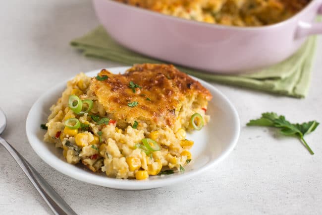 Cheesy sweetcorn pudding - the perfect casserole for Thanksgiving!