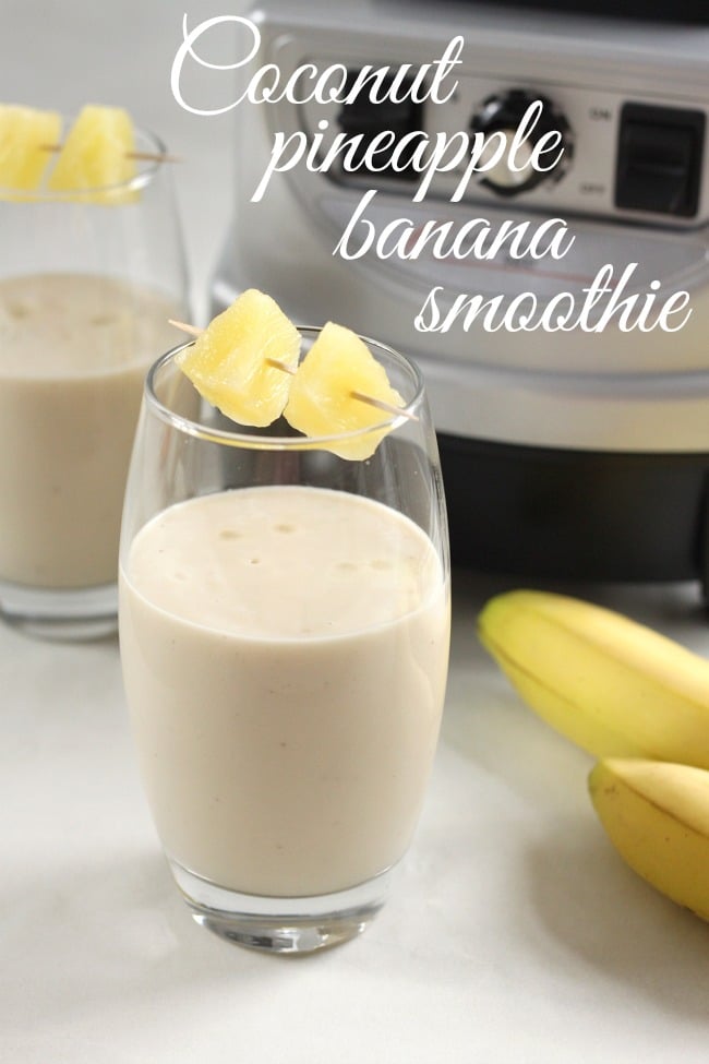 Coconut pineapple banana smoothie Coconut pineapple banana smoothie - tastes like the Caribbean!!