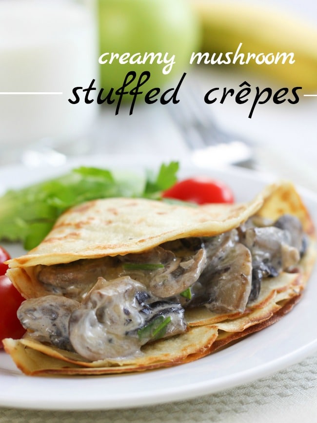 Creamy mushroom stuffed crepes - I bet you've got most of the ingredients for these crepes in your kitchen already!