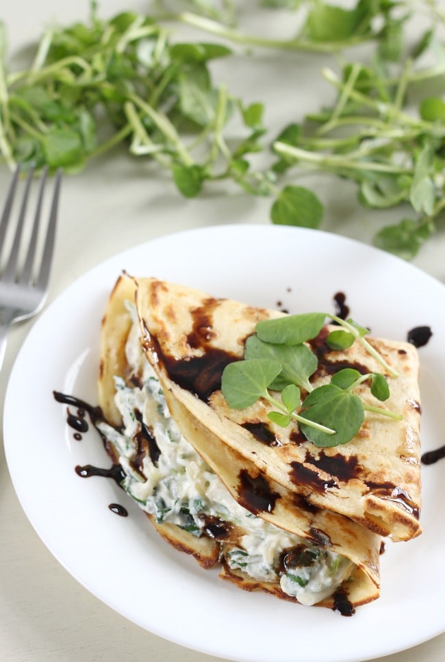 Creamy watercress stuffed crepes Creamy watercress stuffed crepes - amazing for brunch!