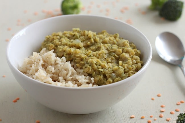 Curried broccoli dal
