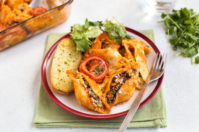 Enchilada stuffed pasta shells.