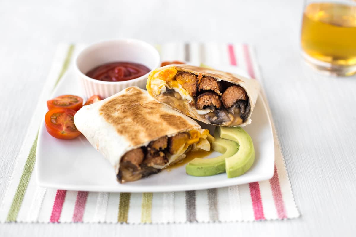 Full English breakfast burritos.