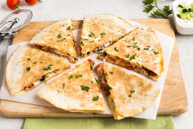 Greek quesadillas