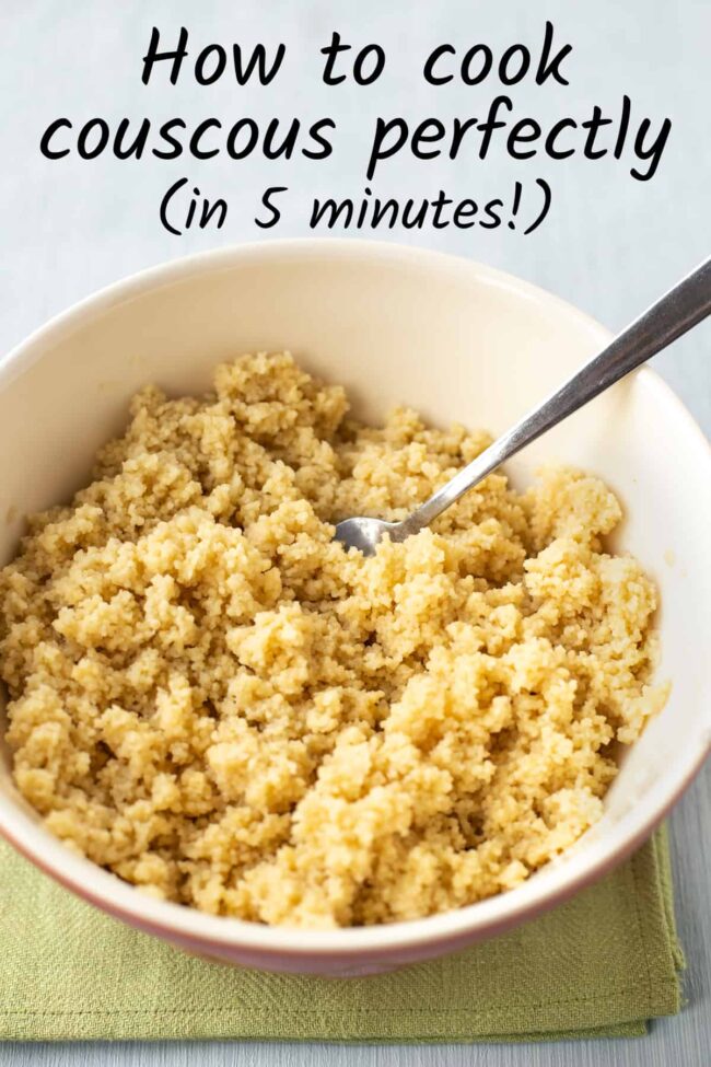 Fluffy couscous in a bowl.