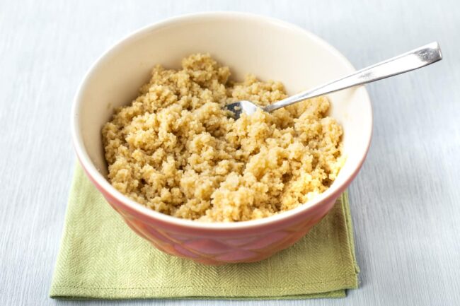 Fluffy couscous in a bowl.
