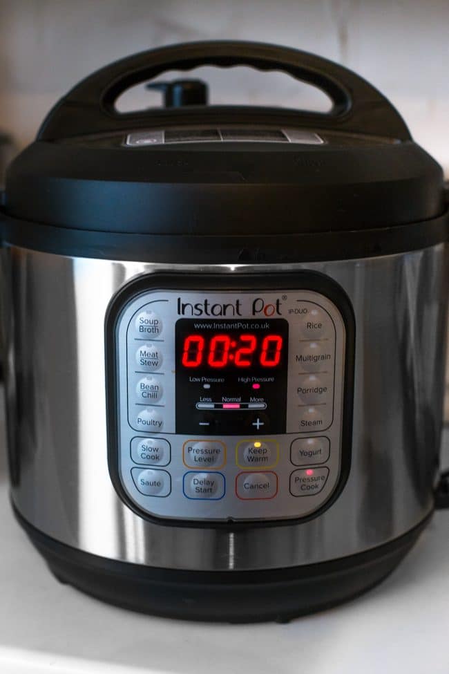 Instant Pot cooking for 20 minutes