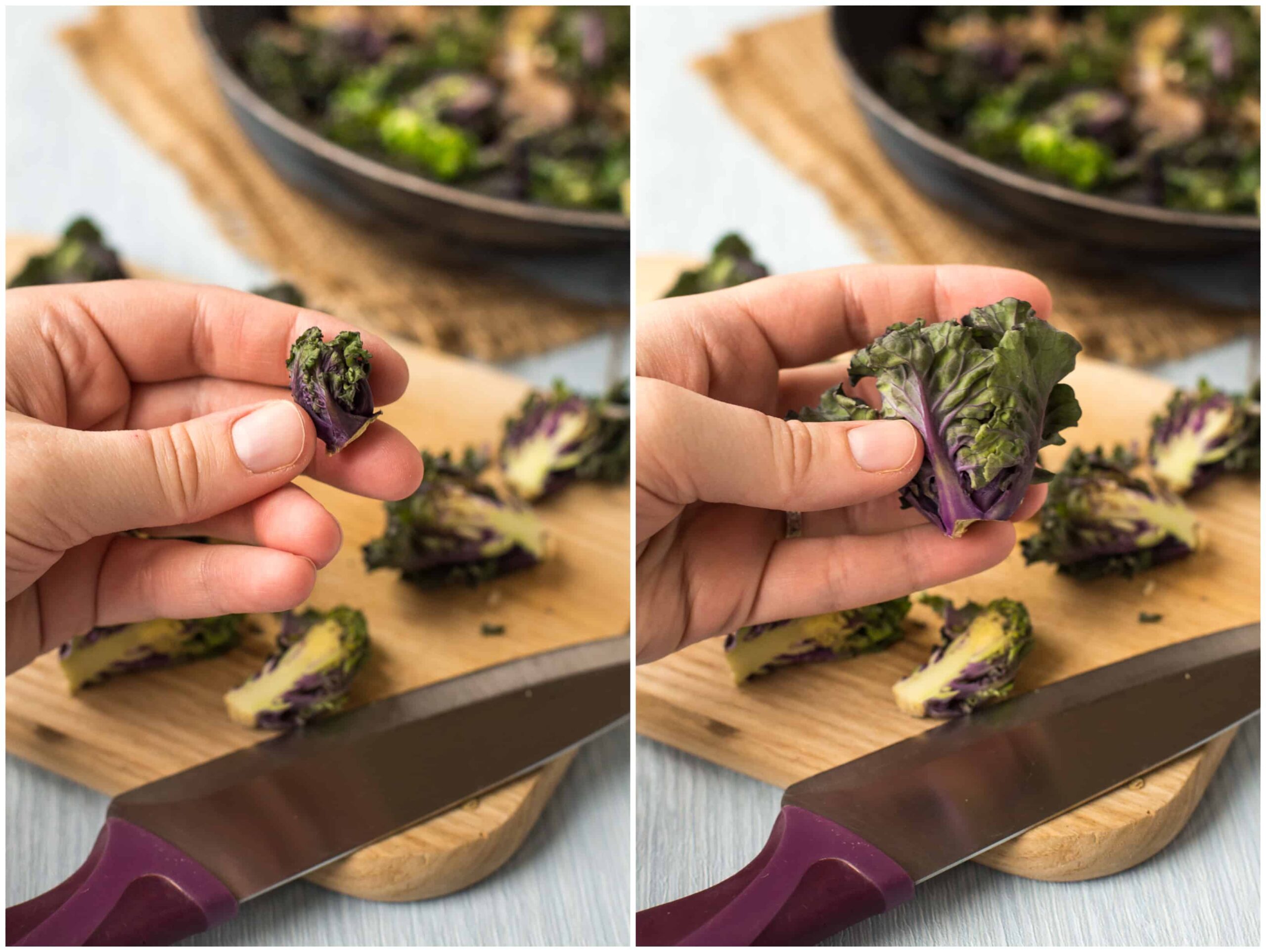Collage showing the different sizes of kalettes.