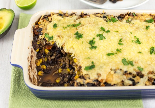 Mexican black bean casserole