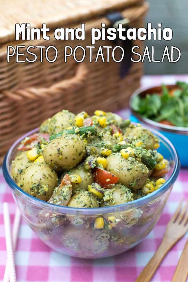 Mint and pistachio pesto potato salad