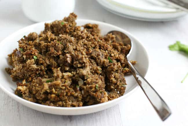 Mushroom and chestnut vegetarian stuffing