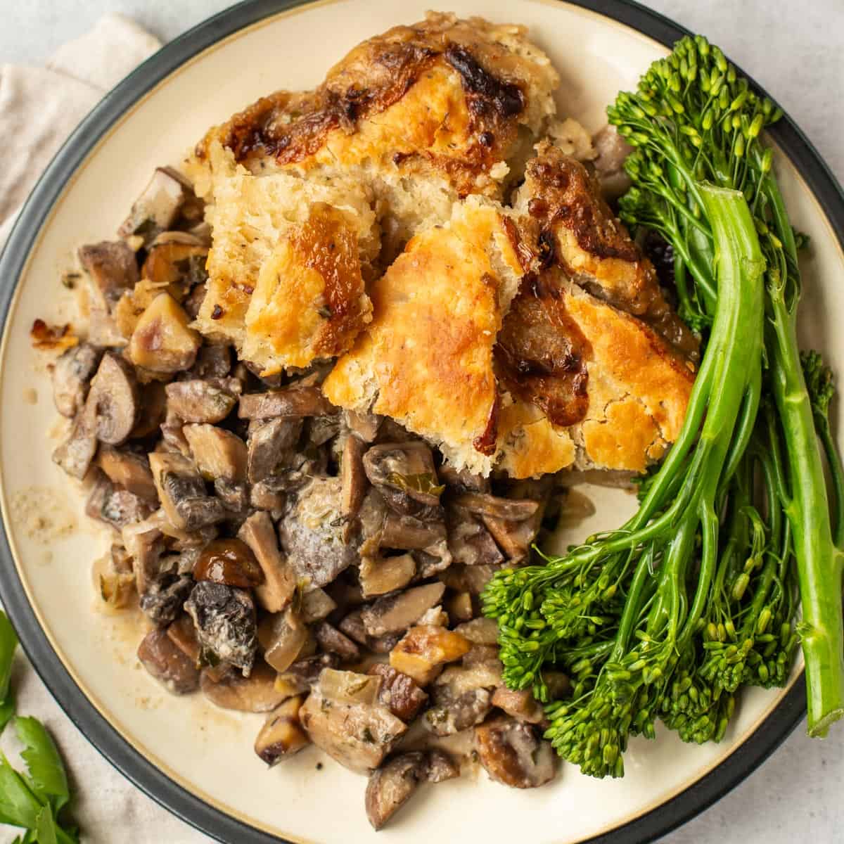 Mushroom pie with chestnuts and a suet crust.