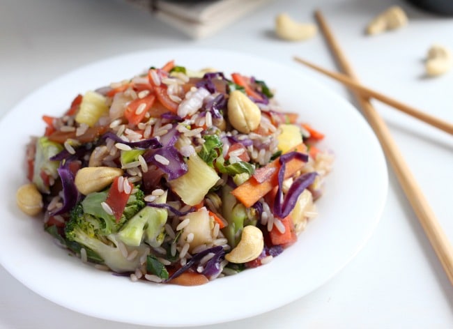 Pineapple and cashew stir fry