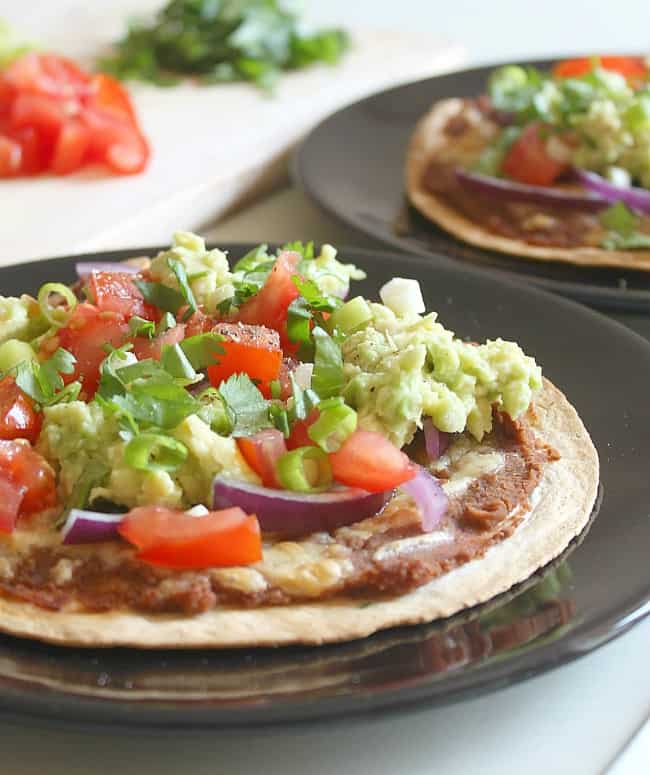 Quick and easy veggie tostadas