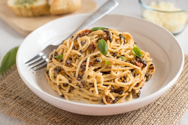 Smoky lentil carbonara.