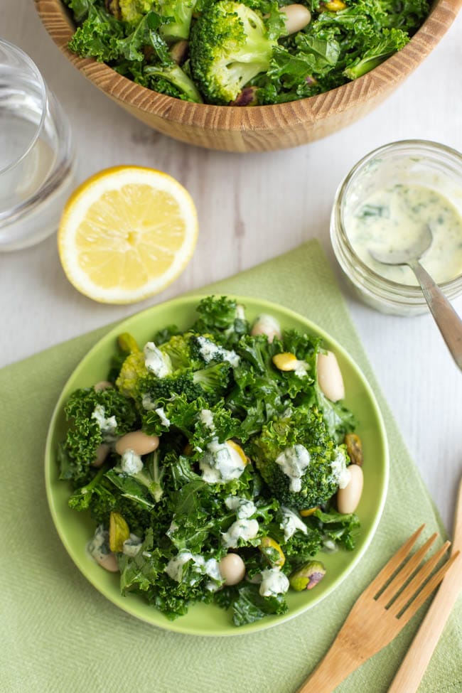 Superfood Kale Salad with Creamy Herb Dressing