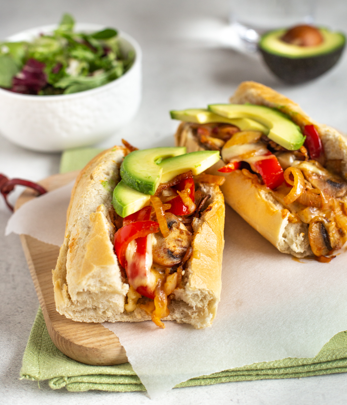 Vegetarian cheesesteaks with a Tex-Mex twist.