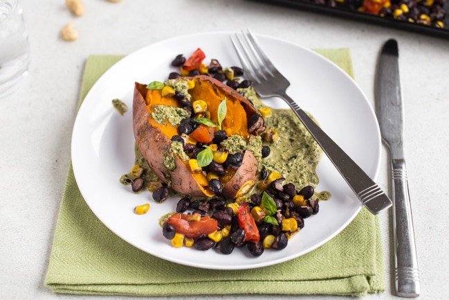 Vegan Loaded Sweet Potatoes