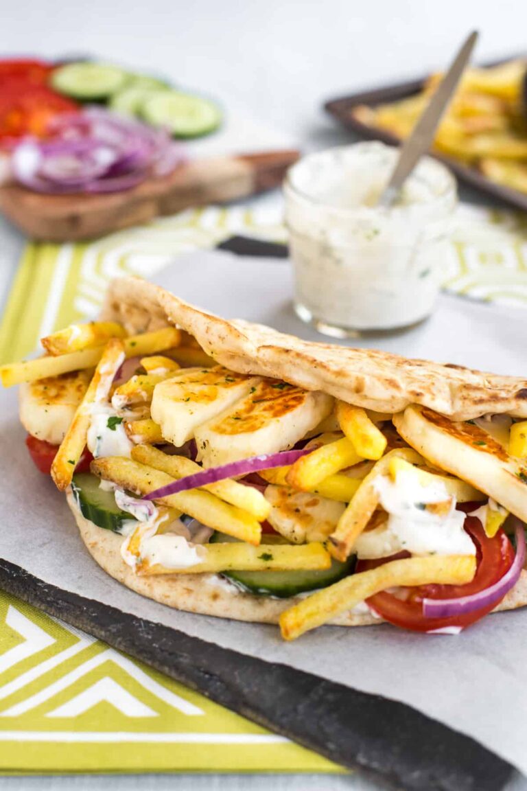 Vegetarian Doner Kebab (with halloumi cheese!)