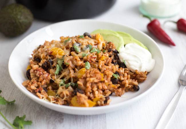 Slow cooker burrito bowls.
